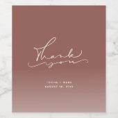 Winter Hochzeit im Herbst Rust Vielen Dank Weinetikett (Einzelnes Label)