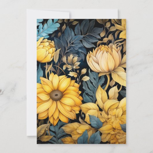 Winter-Hochzeit in Schwarz und Gold Einladung (Rückseite)