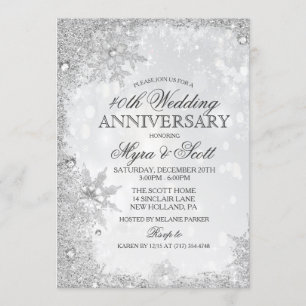 Winter Hochzeit Jubiläumseinladung Einladung