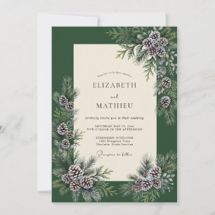 Winter-Hochzeit mit Eukalyptus Einladung
