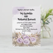 Winter-Hochzeit mit floraler Wasserfarbe Einladung (Stehend Vorderseite)