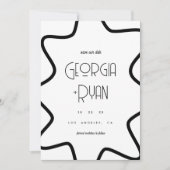 Winter-Hochzeit mit schwarzem und weißem Retro-Rah Save The Date (Vorderseite)