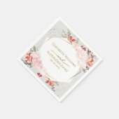 Winter Hochzeit Napkins Gilded Watercolor Floral Serviette (Ecke)
