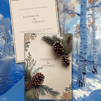Winter Hochzeit Pine Cones Pine Needles Einladung