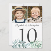 Winter Hochzeit Pine Fotos Tischnummer Zeichen (Vorderseite)