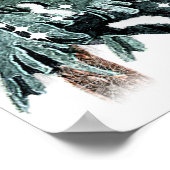 Winter Hochzeit Pine Trees Snow Sparkle Stars Post Poster (Ecke)