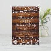 Winter Hochzeit Probe Dinner Einladung (Stehend Vorderseite)