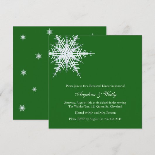 Winter Hochzeit Probe Dinner Einladung (Vorne/Hinten)