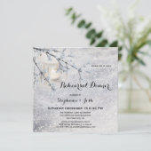 Winter Hochzeit Probe Dinner Einladung (Stehend Vorderseite)