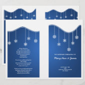 Winter Hochzeit Programm Snowflake Dekoration Blau (Vorne/Hinten)
