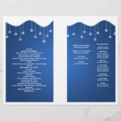 Winter Hochzeit Programm Snowflake Dekoration Blau (Rückseite)