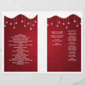 Winter Hochzeit Programm Snowflake Dekoration Rot (Rückseite)