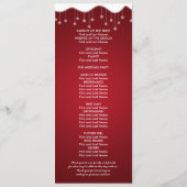 Winter Hochzeit Programm Snowflake Dekoration Rot (Rückseite)