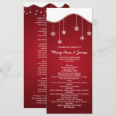 Winter Hochzeit Programm Snowflake Dekoration Rot (Vorne/Hinten)