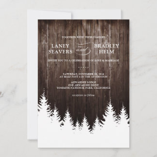 Winter Hochzeit Rustikale Hochzeit Einladung