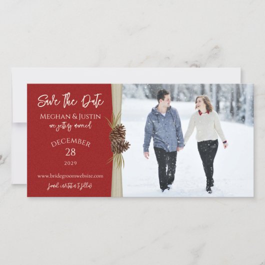 Winter Hochzeit Save the Date Foto (Vorderseite)