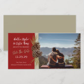 Winter Hochzeit Save the Date Foto (Vorne/Hinten)