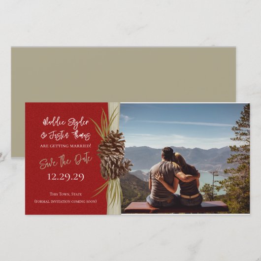 Winter Hochzeit Save the Date Foto (Vorne/Hinten)