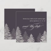 Winter Hochzeit Save the Date Karten Bäume (Vorne/Hinten)