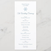 Winter Hochzeit Silver Blue Snowflake Rackckard Programm (Rückseite)