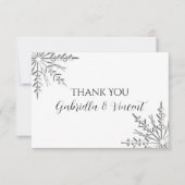 Winter-Hochzeit Snowflake Danke, dass Sie Notizen  (Vorderseite)