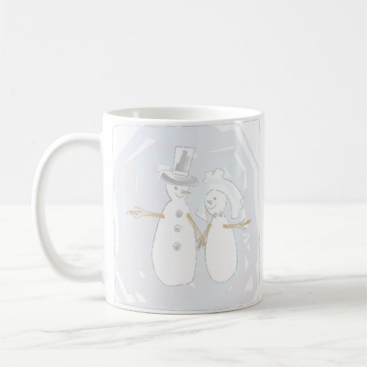 Winter Hochzeit Snowman Brie and Groom Kaffeetasse (Links)