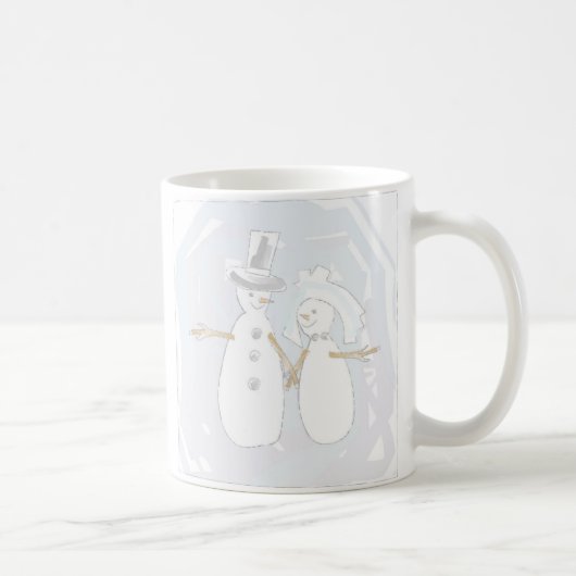 Winter Hochzeit Snowman Brie and Groom Kaffeetasse (Rechts)