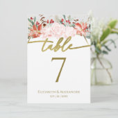 Winter Hochzeit Tischnummer Gilded Watercolor (Stehend Vorderseite)