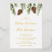 Winter-Hochzeit von Cone Watercolor Pine