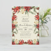 Winter Hochzeit Weihnachten Brautparty Einladung (Stehend Vorderseite)