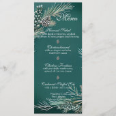 Winter Hochzeit Weihnachten Pinecones Menükarte (Vorderseite)