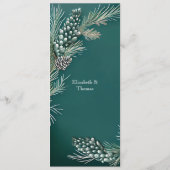 Winter Hochzeit Weihnachten Pinecones Menükarte (Rückseite)