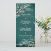 Winter Hochzeit Weihnachten Pinecones Menükarte (Stehend Vorderseite)