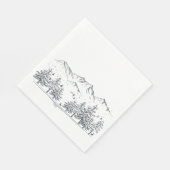 Winter Hochzeiten Berge Natur Bäume Schwarz Grau Serviette (Ecke)