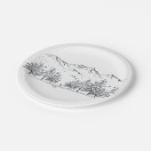 Winter Hochzeiten Berge Naturbäume Land Pappteller (Schrägansicht)