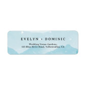 Winter-Hochzeiten-Rücksendeadresse Snowy Mountains (Vorne)