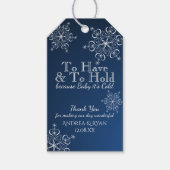 Winter Hochzeiten Snowflakes Blau Geschenkanhänger (Vorderseite)