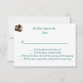 Winter Hochzeiten Snowflakes Pinecones RSVP Karte (Rückseite)