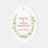 Winter Hochzeiten Wasserfarbenkiefern Ornament Aus Metall (Vorderseite links)