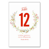 Winter Hochzeiten Wasserfarbenkiefern Tischnummer (Rückseite)