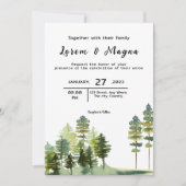 Winter-Hochzeitkarte für Bergkiefern Einladung (Vorderseite)