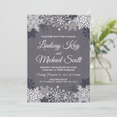 Winter-Hochzeits-Einladungen Einladung (Stehend Vorderseite)