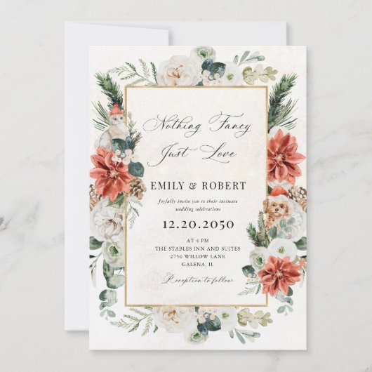 Winter Hochzeitseinladung Einladung (Vorderseite)