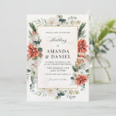 Winter Hochzeitseinladung Einladung (Stehend Vorderseite)