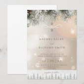 Winter Hochzeitseinladung Einladung (Vorne/Hinten)