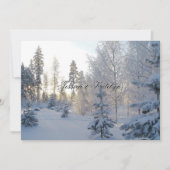 Winter Hochzeitseinladung in den Pinienwald Einladung (Vorderseite)