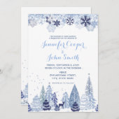 Winter-Hochzeitseinladung von Waldschneeflocken Einladung (Vorne/Hinten)
