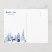 Winter-Hochzeitseinladung von Waldschneeflocken Postkarte (Rückseite)