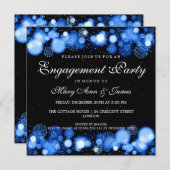 Winter Hochzeitsengagement Party Blue Lights Einladung (Vorne/Hinten)