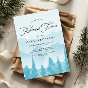 Winter-Hochzeitsessen im Snowy Forest Probe Einladung